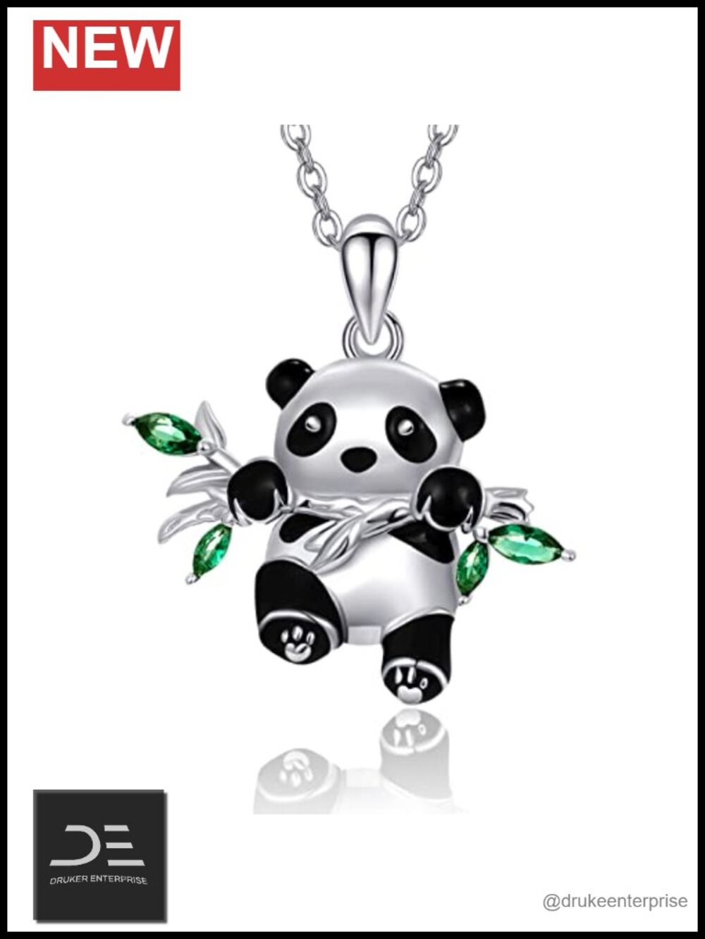 925 Sterling Silver Panda Pendant Necklace Women Cute Animal Jewelry Gift